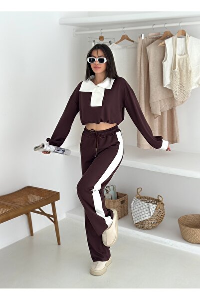 Lady Doll Γυναικείο σετ αθλητικών φορμών με γιακά σάλι με απαλή υφή άνετο υφασμάτινο σετ αθλητικών φορμών