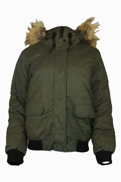 Jennyfer Abstract Dark Green Jacket - M, Dark Green, polyester, acrylic