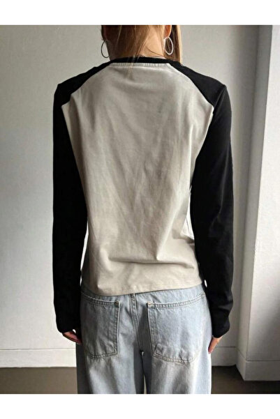 npLStore Γυναικείο μπλουζάκι με μακρυμάνικο μανίκι Reglan