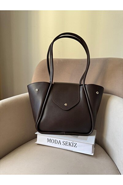 Moda Sekiz حقيبة كتف نسائية يومية بتفاصيل مغناطيسية قابلة للفتح والإغلاق