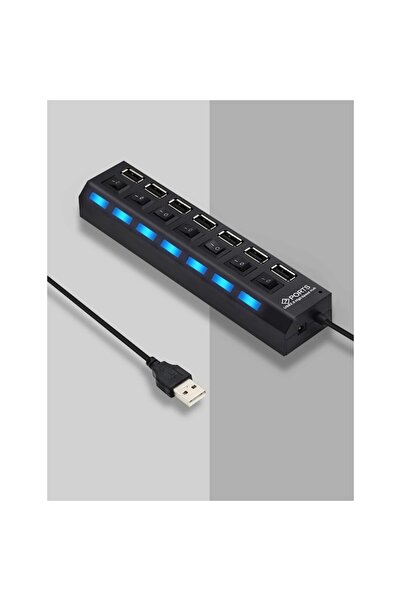 Xevo Hub USB 7 în 1, comutator independent, 20cm, negru, x-12