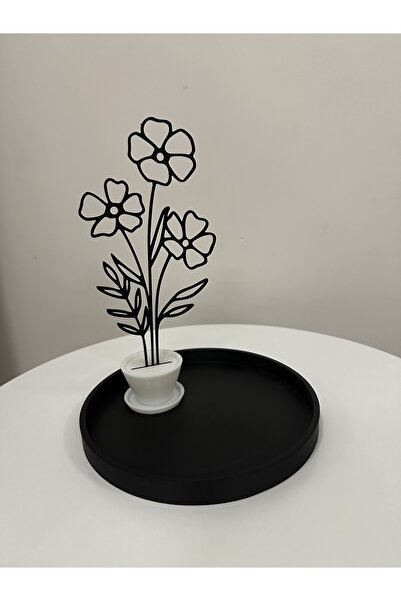 Dekoratif çiçek ve tabak 2’li set