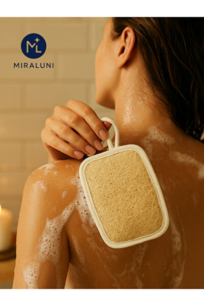 miraluni Doğal Kabak Lifli Banyo Kesesi – Cilt Temizleme ve Peeling Lifi, Vücut Arındırıcı Kese