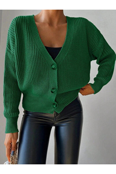 ARONA Γυναικεία πλεκτή ζακέτα με μακρυμάνικο κουμπί MDB