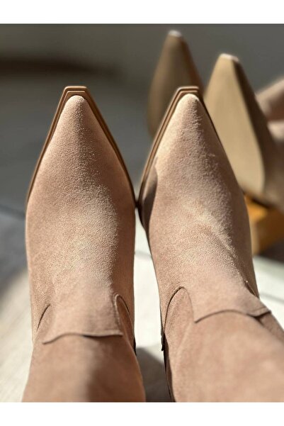 SHOEBOURNE Bej Süet Western Tarzı Sade Günlük Bot