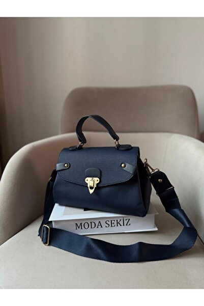 Women's Clip Detailed Wide Crossbody and Shoulder Bag