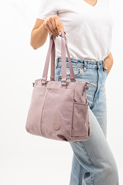 Sanmorris حقيبة يد وكتف نسائية متعددة الأقسام مقاومة للماء باللون الأسود