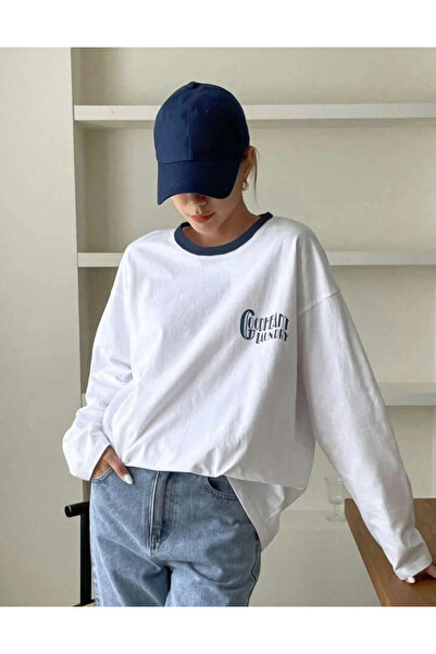 npLStore Tricou cu mânecă lungă cu guler cu imprimeu pentru spălătorie pentru...