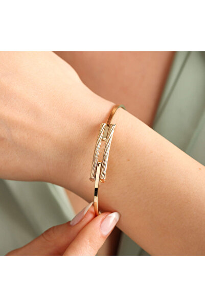 Sembol Gold 14 Ayar Altın Kaburga Kelepçe Burgu Form