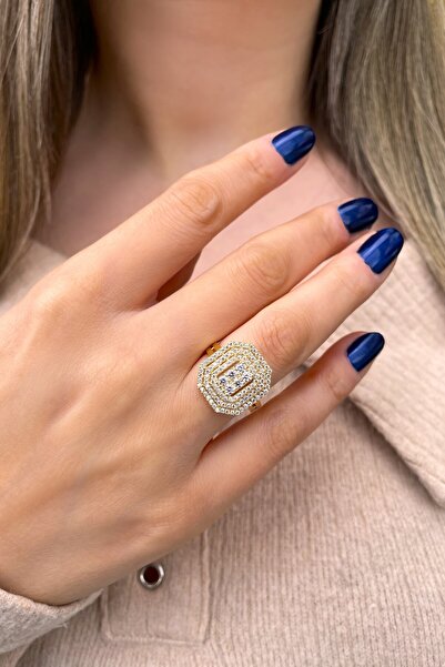 Altınaşkı Baget Taşlı Altın Yüzük