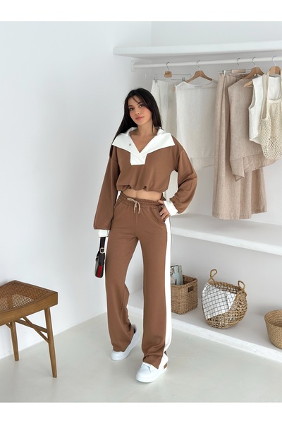 Lady Doll Γυναικείο σετ αθλητικής φόρμας με μαλακή υφή, άνετο ύφασμα Modal με γυριστό γιακά