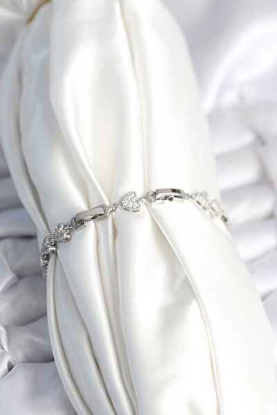 Skygo Brass Silver Color Heart Model Women's Bracelet - Tj-Bb7981