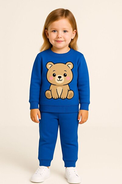MODA Παιδικό σετ φόρμας με στάμπα μαύρου αρκουδάκι