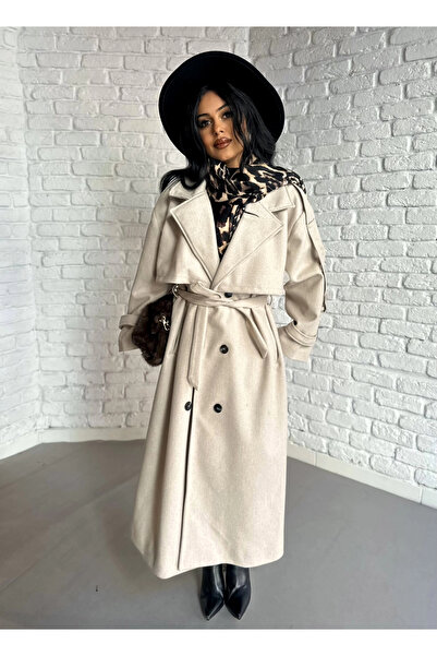 moneta boutique Γυναικείο παλτό με μακρύ ζωνάκι με επένδυση