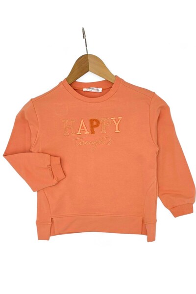 voyyo kids baby Girl's Happy Embroidered 7-8-9-10 Year Old Denim-Look Leggings 2-Piece Seasonal Top and Bottom Set