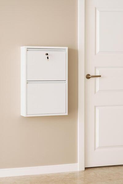 KARLI 2'Lİ KİLİTLİ BEYAZ METAL AYAKKABILIK