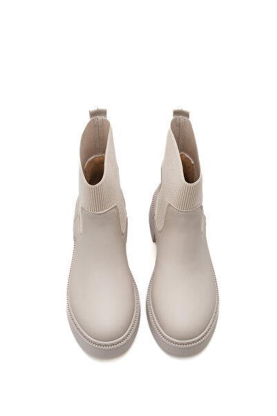 SEEM & BE Luisa Kumaş Detaylı Kadın Bej Chelsea Bot