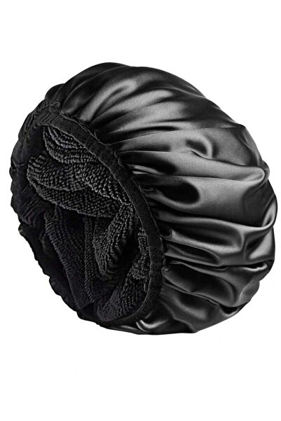 Fstyle قبعة استحمام قطعة واحدة، قبعة استحمام مبطنة بالتيري قابلة لإعادة الاستخدام للنساء، ثلاثية الطبقات