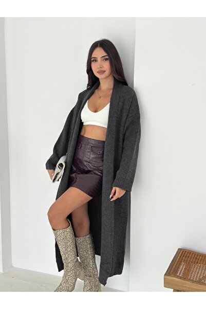 MAXXANA Shawl Collar Long Knitwear Cardigan