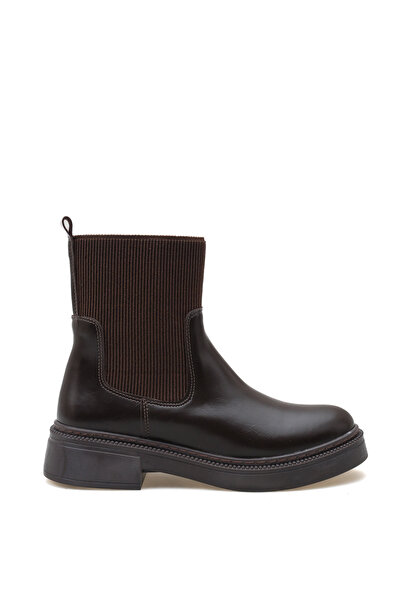 SEEM & BE Luisa Kumaş Detaylı Kadın Kahverengi Chelsea Bot