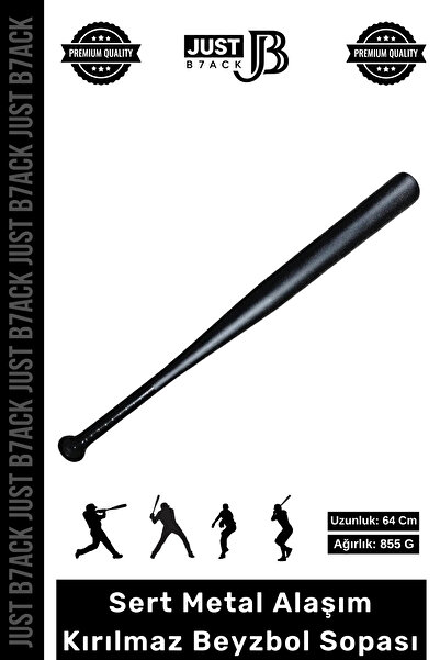 b7ack #BeyzbolSopası Sert Metal Alaşım Kaymaz Dayanıklı 855 Gram Kırılmaz Siyah Beyzbol Sopası 64 Cm