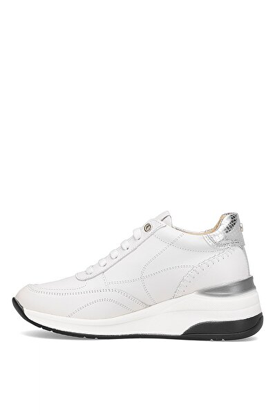 Mammamia D25Ka-7300 Women's Genuine Leather Wedge Heel Shoes White