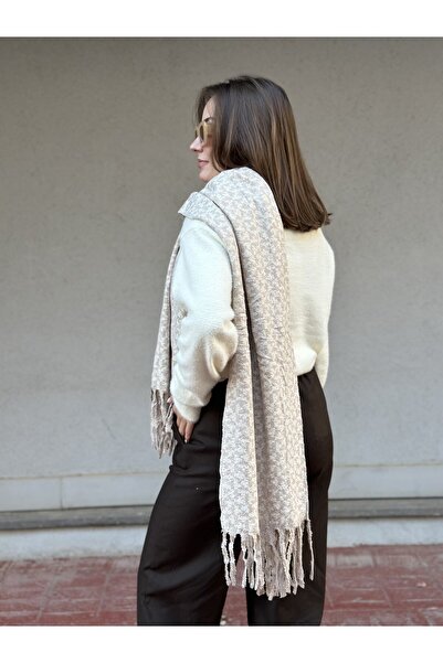 novon Scandinavian Exclusive Cashmere Touch Cashmere Textured Special Design Women's Scarf / Shawl (200 X 70 cm)