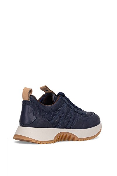 Mammamia D25Ka-3700 Women's Genuine Nubuck Leather Casual Shoes Navy Blue