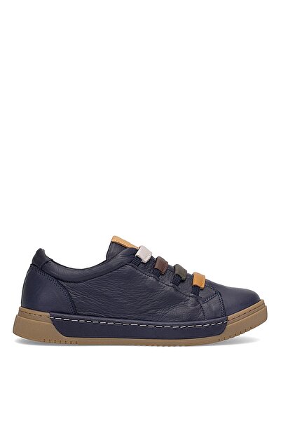Mammamia D25Ka-240 Women's Genuine Leather Casual Shoes Navy Blue