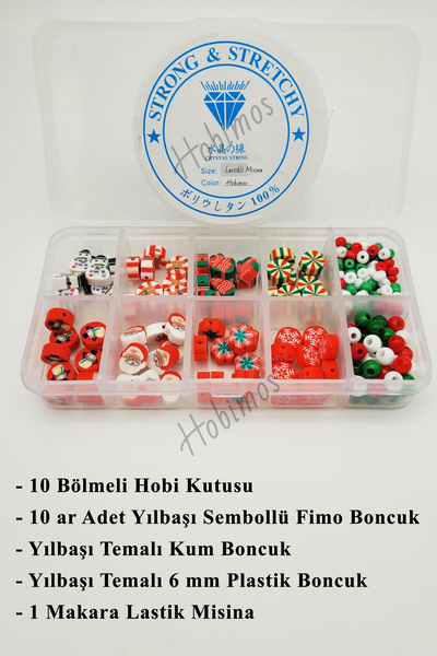 Hobimos 10 Bölmeli Kutuda Yıbaşı Temalı Misinalı Boncuk Seti