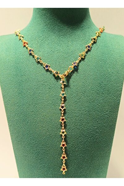 Monalisa Home قلادة فاخرة ملونة على شكل حرف Y من الفولاذ