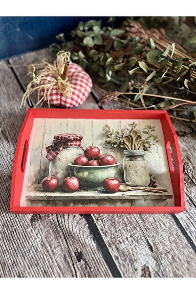 Bypinaryuksel Kitchen Patterned Mini Tray, Presentation Tray