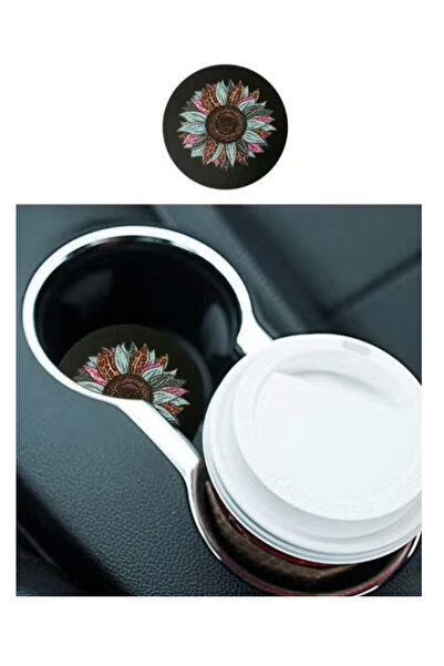 Fstyle قواعد أكواب للسيارة بتصميم الازهار , سهلة السحب والتنظيف