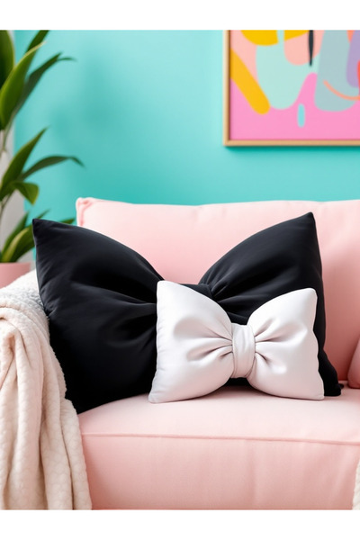 FARCY 2-Piece Linen Set Bow-Shaped Decorative Pillow with Filling Bow-Shaped Gift Pillow Throw Pillow (2 Pieces)