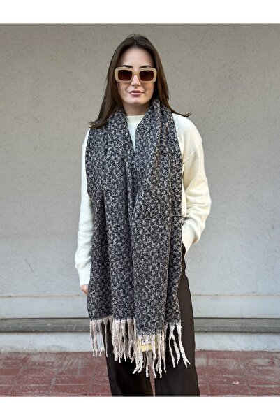 novon Scandinavian Exclusive Cashmere Touch Cashmere Textured Special Design Women's Scarf / Shawl (200 X 70 cm)