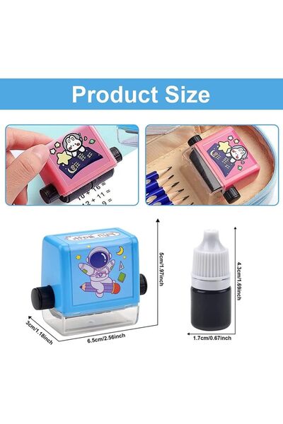 Generic Maths Roller Stamps | Digital Teaching, Adjustable Numbers, Quick Dry Ink, Reusable