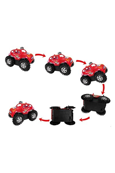 MYONNA IT & E- COMMERCE Off-Road Toy Car, Red, 360° Rotation, Bump & Go, 11x7.5x8.5 cm