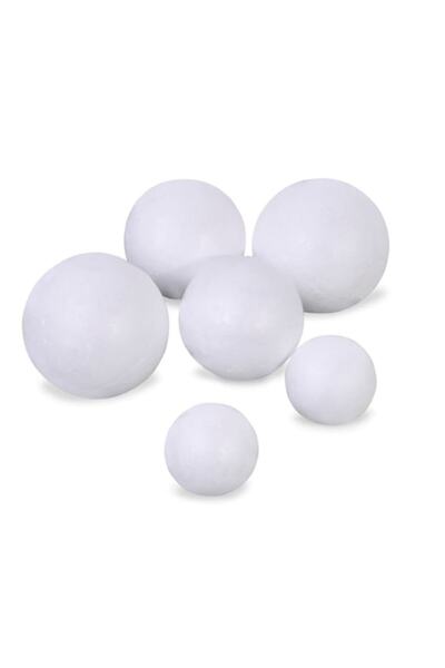 SHOPIENS Set Bile din Spuma, 6 Bucati, Dimensiuni 2.5-4.5 cm, Alb, MYONNA IT & E- COMMERCE ®