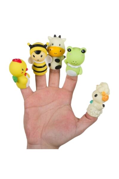 MYONNA IT & E- COMMERCE Finger Puppet Set - Farm Animals, Multicolor, 5 Pieces