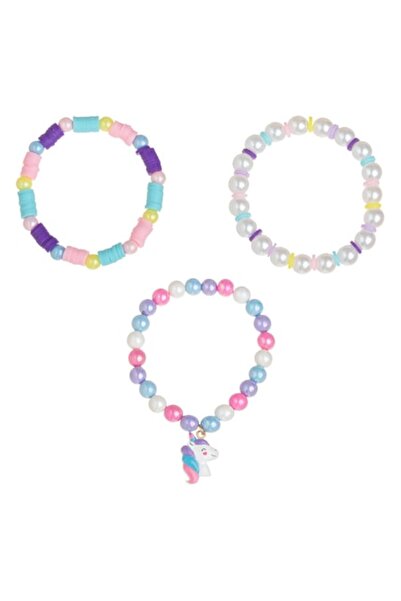 SHOPIENS Set Bratari Elastice Fimo, Model Unicorn, Multicolor, 3 Bucati, MYON...