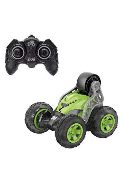 MYONNA IT & E- COMMERCE RC Remote Control Stunt Car, 360° Flip, Green, Translucent Wheels, LED Lights