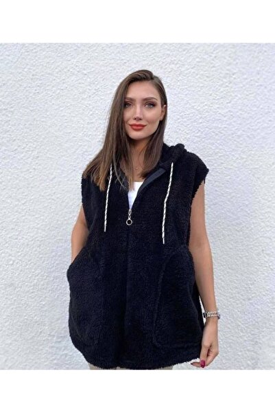 EDZ Дамска блуза с качулка, без ръкави и цип