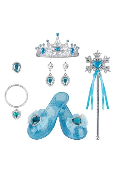 MYONNA IT & E- COMMERCE Princess Play Set for Girls, Shoes & Accessories, 6 Pieces, Blue, Plastic
