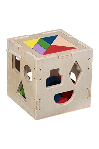 MYONNA IT & E- COMMERCE Jucărie de sortare a formelor din lemn, 14 forme geom...