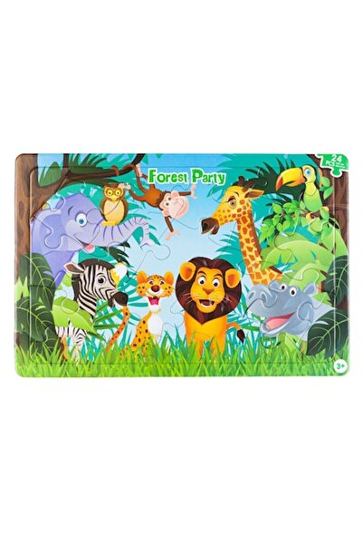 SHOPIENS Puzzle Animale din Junglă, 24 de piese, Multicolor, 42x28 cm, MYONNA...