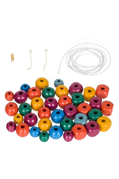 MYONNA IT & E- COMMERCE Wooden Beads Set, Do It Yourself, Multicolor, Accessories Included