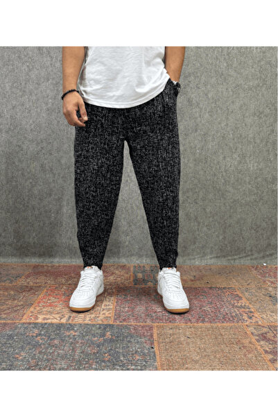 FıttingRoom Baggy Pants with Elastic Waistband, Pocket, Ribbed Detail and Pat...