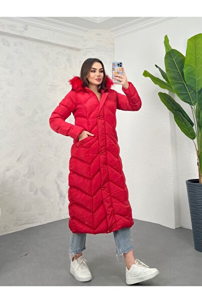 Fashionbox Women's Memory Fabric Fur Long Puffer Vest 25112