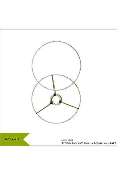 shop Abajur Teli 2’li Set 47 cm BOYASIZ | E27 Uyumlu Boş Halka | Makrome & Abajur Başlığı Çerçevesi