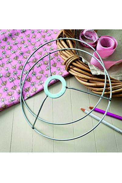 shop Abajur Teli 2’li Set 47 cm BOYASIZ | E27 Uyumlu Boş Halka | Makrome & Abajur Başlığı Çerçevesi